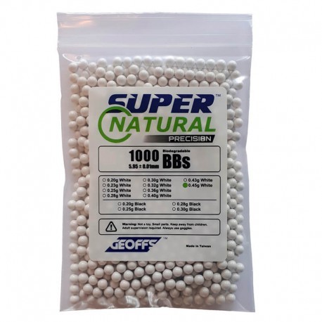 Bolas Geoffs Super Natural Precision 0,45 blanca (1000rds)
